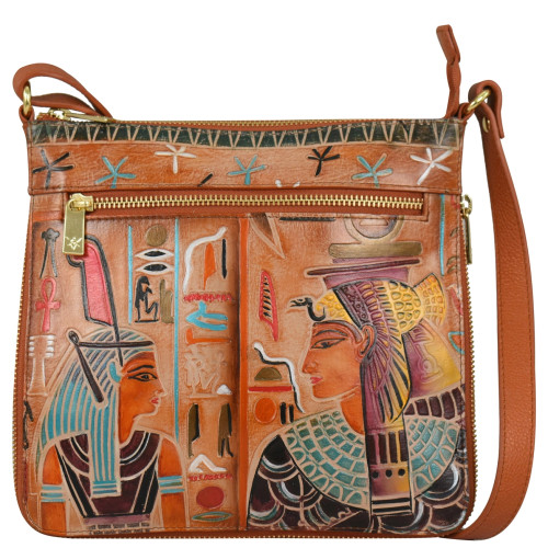 Expandable Egyptian Leather Shoulder Purse