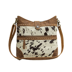 Roltod Canvas and Hair-On Hide Shoulder Bag 