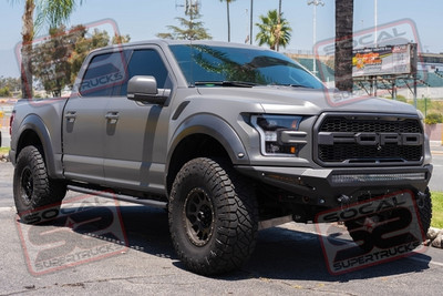 2018 Ford Raptor Built with Fox Factory 3.0 Bypass Shocks, Camburg Kinetik UCA's, ADD Stealth Fighter Bumper, Rigid LED Lights, Method NV 17" Wheels, and Nitto 37" Ridge Grappler Tires