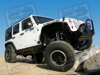 Rubicon Express 3.5" Extreme Duty Long Arm Kit w/ Fox 2.0 Remote Reservoir Shocks, 17" Black/Machined Method Race Wheels 304 "Double Standard" Mounted on 37x12.50x17 BF Goodrich KM2 Mud Terrain Tires, Poison Spyder Front Brawler Lite Bumper w/SkidPlate and Warn 9.5 CTI Winch w/Synthetic Rope and Rigid Industries 10" E-Series Light Bar, Poison Spyder Rock Brawler Rear Bumper w/Tire carrier and 48" X-treme Hi-Lift Jack, Poison Spyder Front and Rear Crusher Fenders, Crusher Corners, Brawler Rockers, Rear Tramp Stamp, Bombshell Front and Rear Diff Covers and Pillar Light Mounts w/Rigid Industries Dually D2 LED Lights, AFE Mach Force Cat-Back Exhaust System