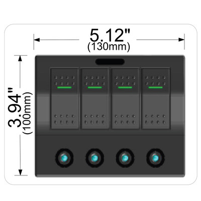 Switch Panel 4 Circuit w/ Lighted Breakers Switch Panel 4 Circuit w/ Lighted Breakers