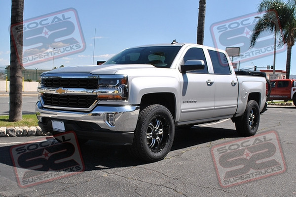 ProComp 2.25" Leveling Kit, 20x9 Ultra 249 Predator Gloss Black and Machined Wheels Mounted to 305/55/20 Nitto Dura Grappler Tires and a BAK-Industries BAKFlip G2 Tonneau Cover