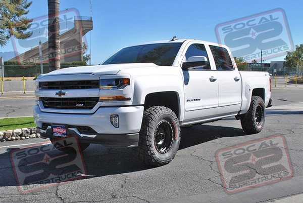 ReadyLift Suspension 2.25" Leveling Kit, 17x8.5 Method Double Standard MR304 Matte Black Wheels Mounted to 33x12.50x17 General Grabber Red Letter Tires.