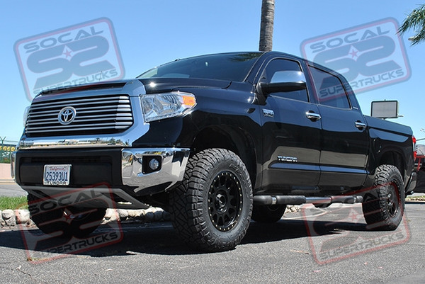 Bilstein 6112 Series 2.5" Lift Front Shocks
Bilstein 5100 Series Rear Shocks
Total Chaos Uniball Upper Control Arms
Method 18x9 NV 5x150 Matte Black Wheels +25mm 6" Backspace
Nitto 295/70R18 Ridge Grappler Tires