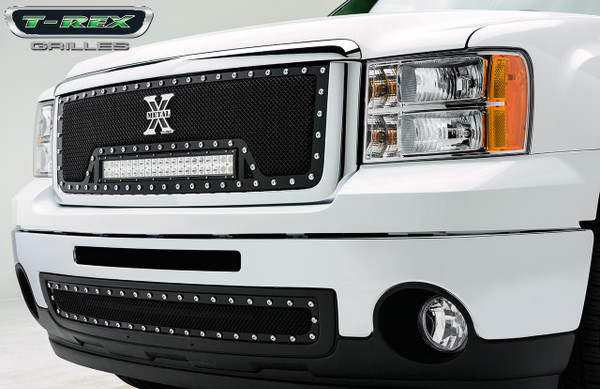 T-Rex Grille 07-13 GMC Sierra Mild Steel Powdercoat Black 1 Piece