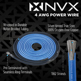 NVX 4 Gauge OFC Amplifier Installation Kit (W/ Speaker Wire no RCA)