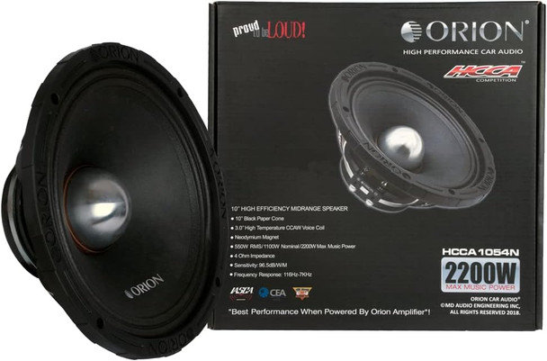 Orion HCCA104N 10" NEO 4 Ohm High Performance Speaker with Grille - Single | Condition: New | Category: Speakers