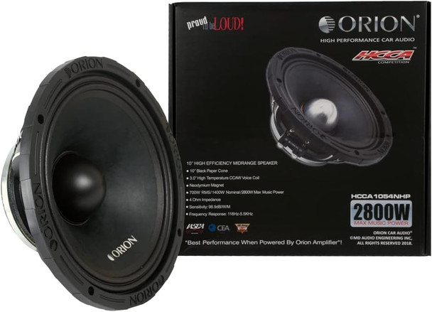 ORION HCCA1054NHP HCCA Series 10” Ultra Efficient Neodymium Midrange Loudspeaker - Single | Condition: New | Category: Speakers
