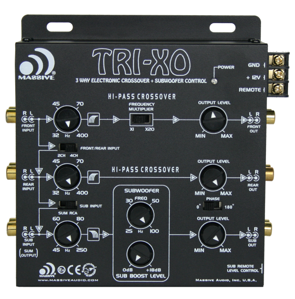 TRI-XO - 3 WAY ELECTRONIC CROSSOVER 18DB by Massive Audio® | Condition: New | Category: Processors & RCA Distribution