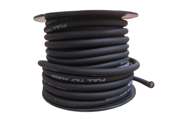 Full Tilt 8 Gauge Black 50' Tinned OFC Oxygen Free Copper Power/Ground Cable/Wire