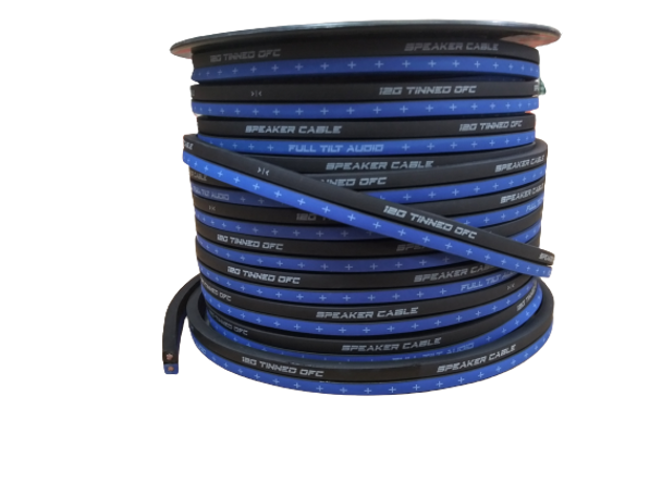 Full Tilt 12 Gauge Blue/Black 100' Tinned OFC Oxygen Free Copper Wire