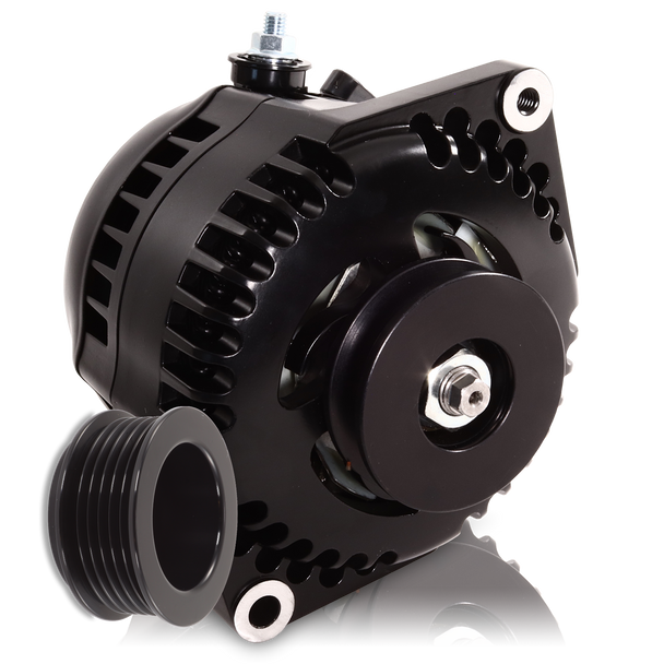 170 amp racing alternator for 1963-1985 GM - BLACK (includes 2 pulleys) | Condition: New | Category: V-8 with 12SI