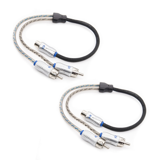 NVX X-Series 2-pack of 1 Female to 2 Male Y-Adapter RCA Audio Interconnect Cables | Condition: New | Category: Electrical