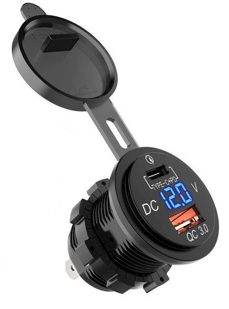 NVX Dual USB Quick Charge 3.0 Car Charger with LED Digital Voltmeter | Condition: New | Category: Electrical