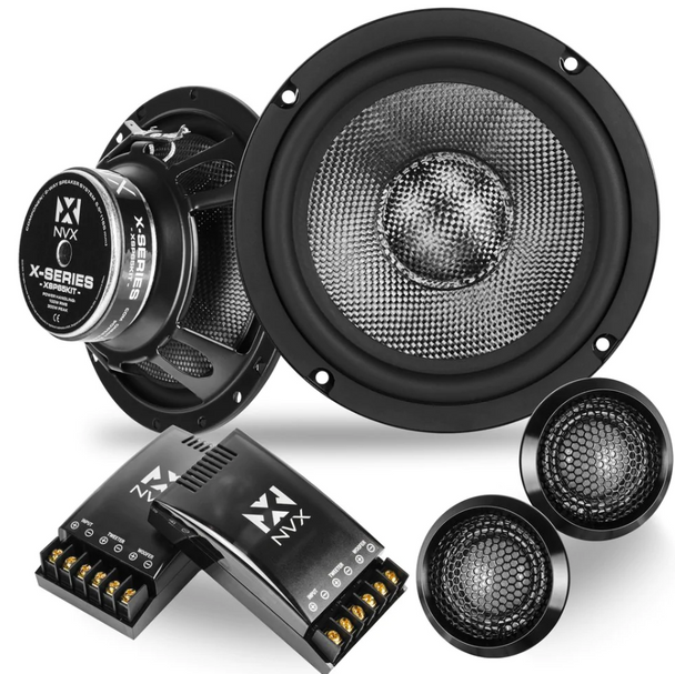 XSP65KIT (200W RMS) 6.5" X-Series 2-Way Component Speakers with Carbon Fiber Cones and 25mm Silk Dome Tweeters | Condition: New | Category: Speakers