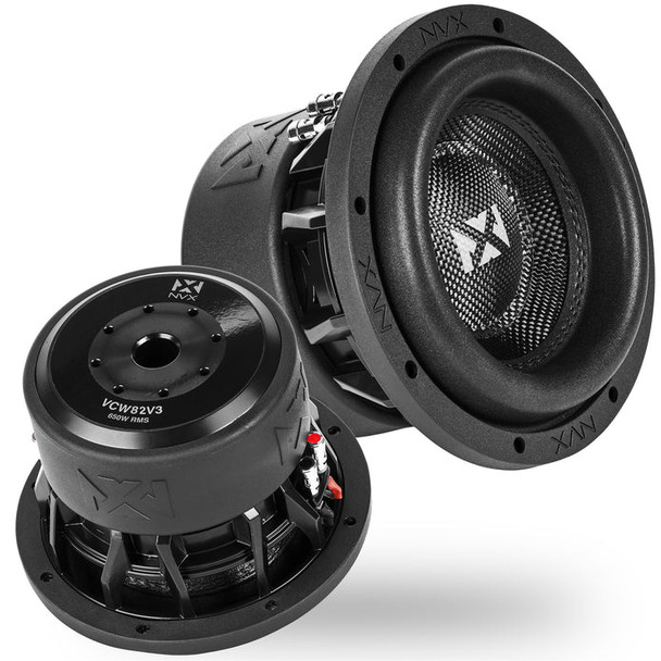 NVX VCW82v3 (650W RMS) 8" VC-Series v3 Dual 2-Ohm Subwoofer | Condition: New | Category: Subwoofers