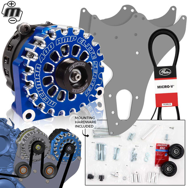 Mechman 400 Amp Dark Blue Dual Alternator Kit for 1999 - 2013 GM Trucks | D202DB | in Dual Alternator Kits | Brand Mechman