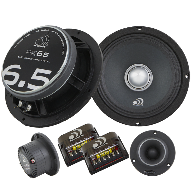PK6S - 6.5" 2-WAY 250 WATTS RMS COMPONENT KIT PRO AUDIO SPEAKERS by Massive Audio® | Condition: New | Category: Speakers