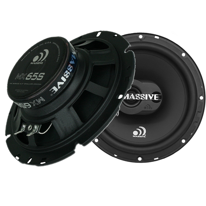 MX65S - 6.5" 2-WAY 60 WATTS RMS SHALLOW COAXIAL SPEAKERS by Massive Audio® | Condition: New | Category: Speakers