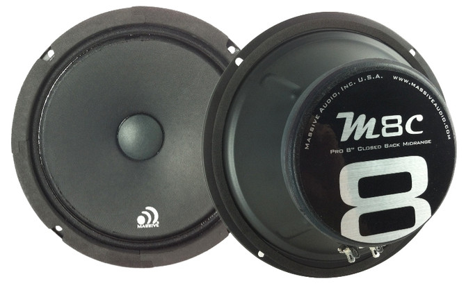 M8C - 8" 80 WATT 8 OHM MID-RANGE CLOSED BACK SPEAKER by Massive Audio®