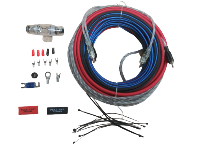 Full Tilt 8 Gauge Red/Black Amp Kit -  OFC Oxygen Free Copper Wire