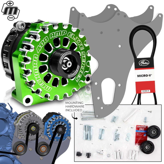 Mechman 400 Amp Green Dual Alternator Kit for 1999 - 2013 GM Trucks | D202GR | in Dual Alternator Kits | Brand Mechman