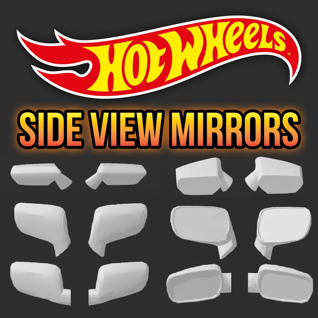 ホットウィール　ドアミラー SIDE VIEW MIRRORS for 1/64 Scale Cars - Mod My Ride