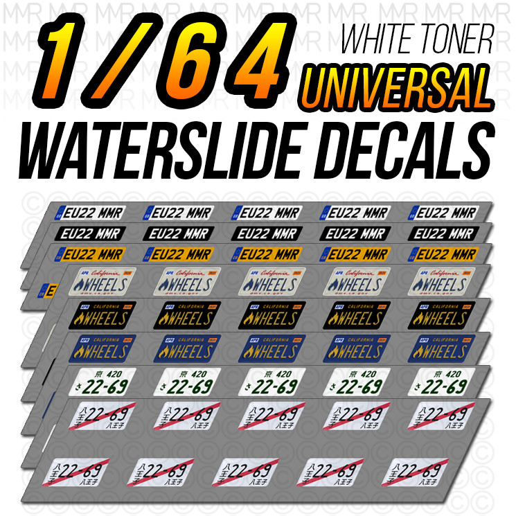 LICENSE PLATE WaterSlide Decals - Mod My Ride