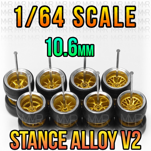 CHROME / GOLD METALLIC - STANCE ALLOY v2 Wheel Set