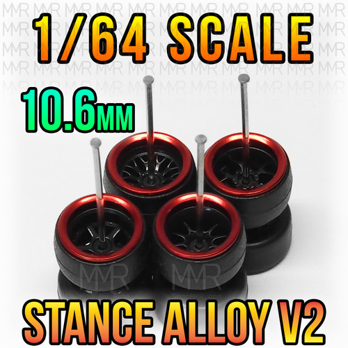 RED CHROME / BLACK - STANCE ALLOY v2 Wheel Set