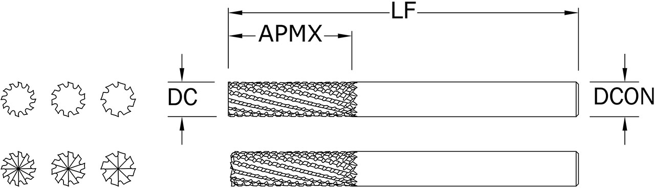SGS 4.00mm Dia, 7 Flute, Router - 83102 - Drawing 1
