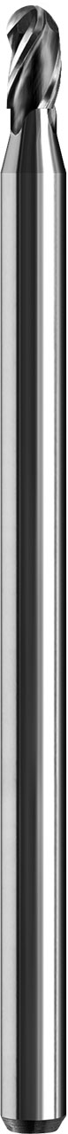 0.0250" Dia, 3 Flute, Ball Nose End Mill - 01448