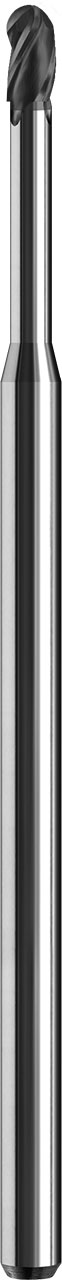 0.0470" Dia, 3 Flute, Ball Nose End Mill - 03814