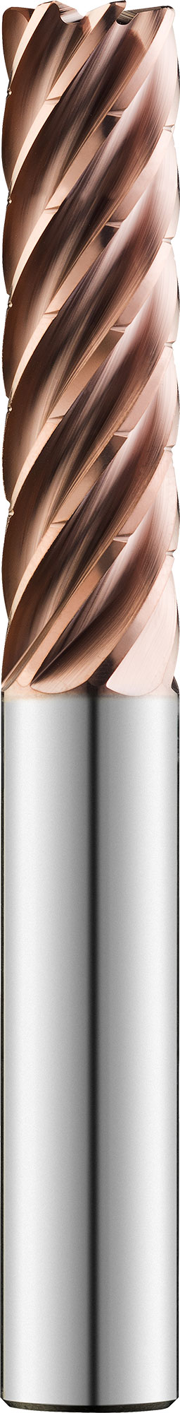 1/4" Dia, 7 Flute, Chip Breaker Corner Radius End Mill - 77111