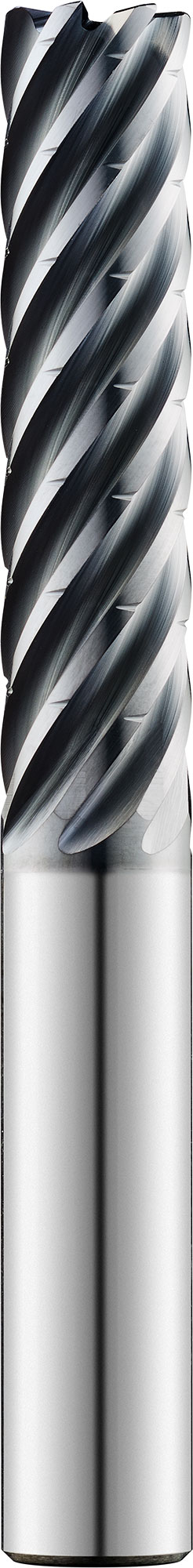 1/2" Dia, 7 Flute, Chip Breaker Corner Radius End Mill - 77202