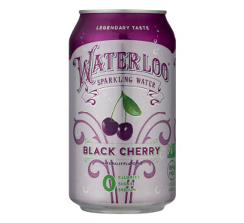 Waterloo Sparkling Soda Black Cherry 24 CT 12oz