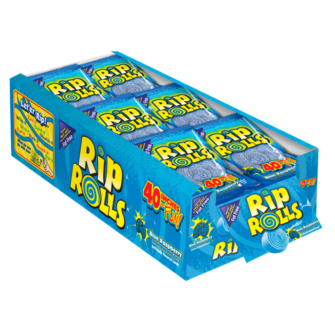 Foreign Candy Blue Raspberry Rip Rolls 24ct