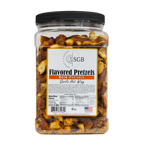 Garlic Hot Wing Hard Pretzels 6/18oz