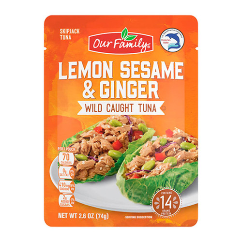 Lemon Sesame & Ginger Wild Caught Tuna, Pouch 24/2.6oz