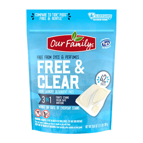 Free & Clear Liquid Laundry Detergent Pacs 6/42ct
