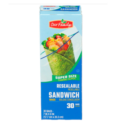 Resealable Sandwich Bags 12/30ct View Product Image