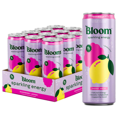 Raspberry Lemon Sparkling Energy Drink 12/12oz
