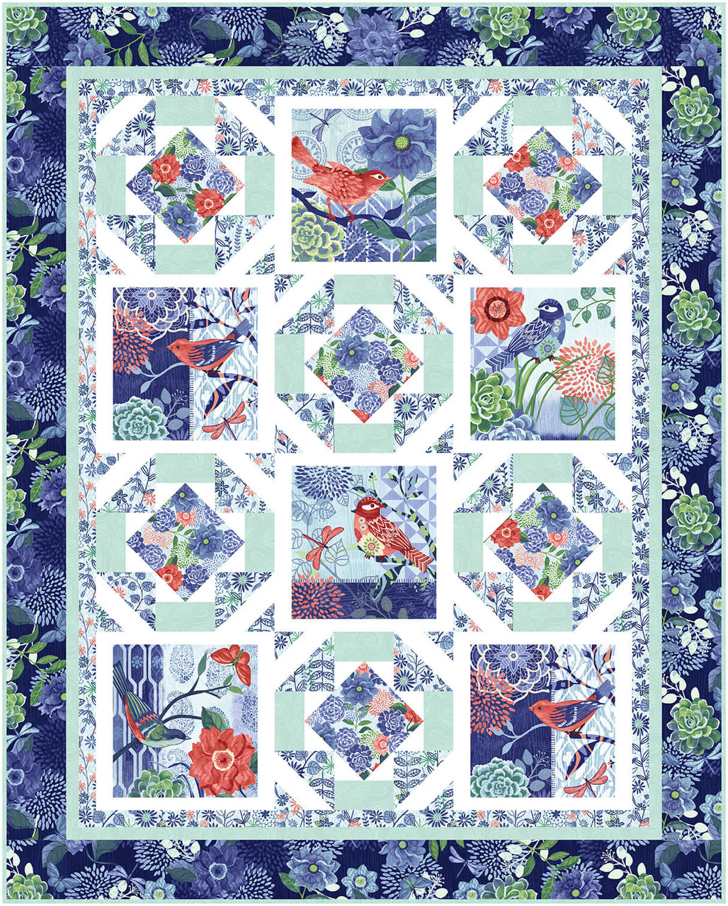 Birds Garden Quilt Studio E Fabrics