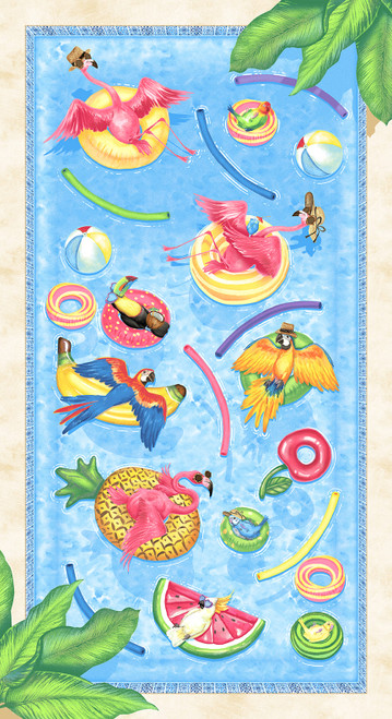 7620P-11 Multi || Tropical Bird Bath 7620P-11 Multi || Tropical Bird Bath
