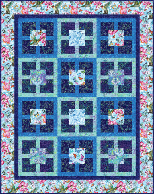 Hummingbird Messenger - Floral Lattice Quilt Hummingbird Messenger - Floral Lattice Quilt