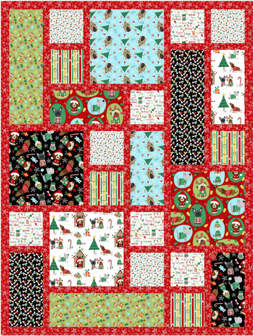 Merry Woof-Mas - Woof Tiles Lap Quilt Merry Woof-Mas - Woof Tiles Lap Quilt