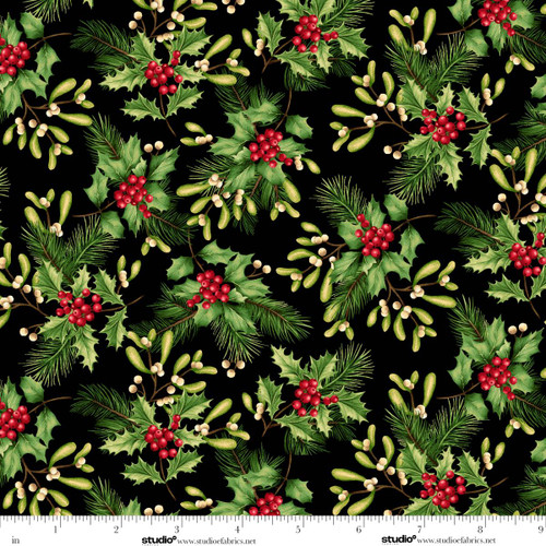 9268-99 Black Multi || Holiday Feathers & Flourish