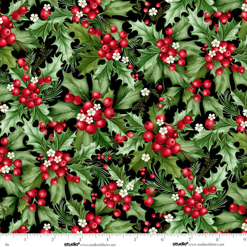 9269-99 Black Multi || Holiday Feathers & Flourish