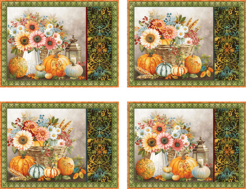 Baskets of Autumn Blessings - Autumn Blooms Placemats Baskets of Autumn Blessings - Autumn Blooms Placemats