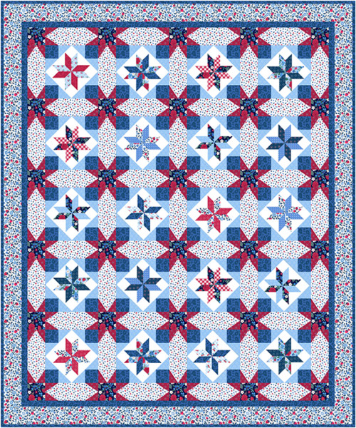 Red, White, and Blueberry - Slivers and Stars Quilt